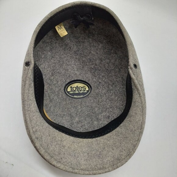 Totes Mens Gray Size Medium Newsboy Hat Cabbie Made in USA - Picture 3 of 9